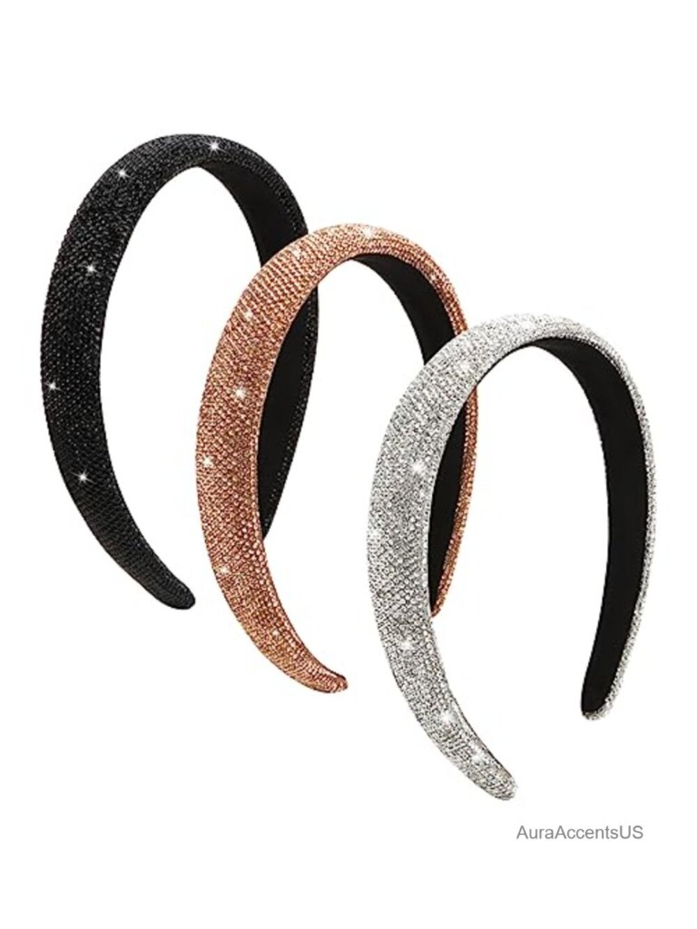 Rhinestone Headbands Set Sparkly Bling Hair Accessories for Women